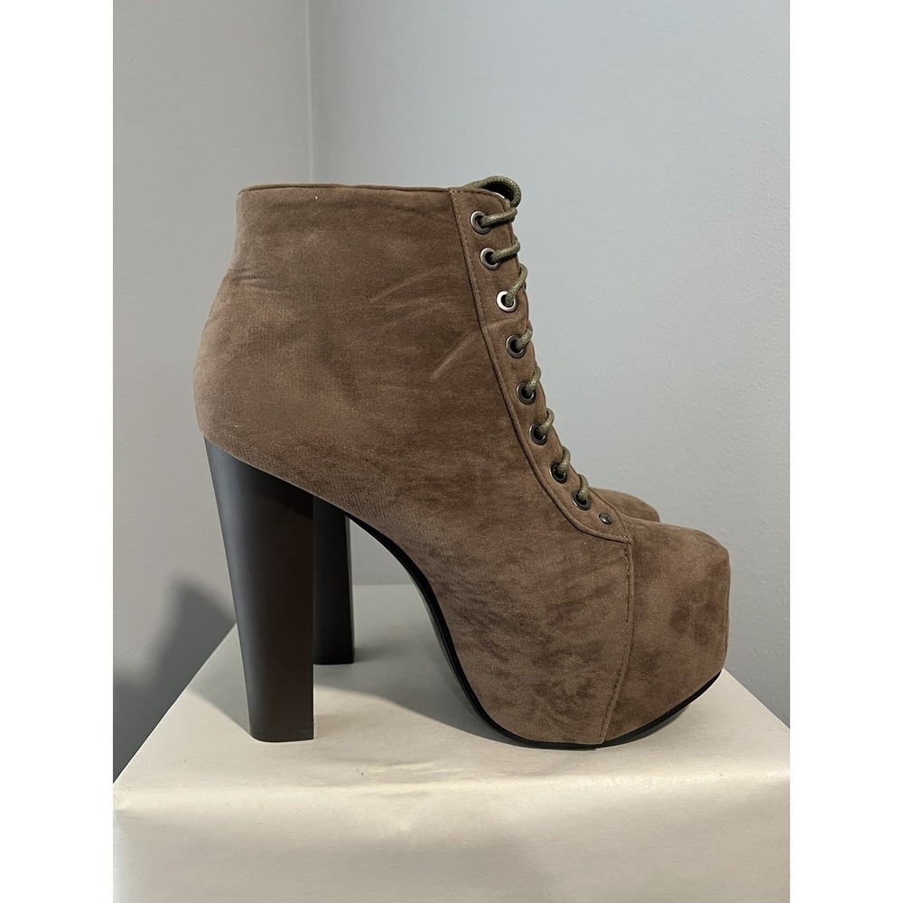 DELICACY Jordan-03 Taupe Booties Platforms Heels Shoes Womens Size 9 New In Box
